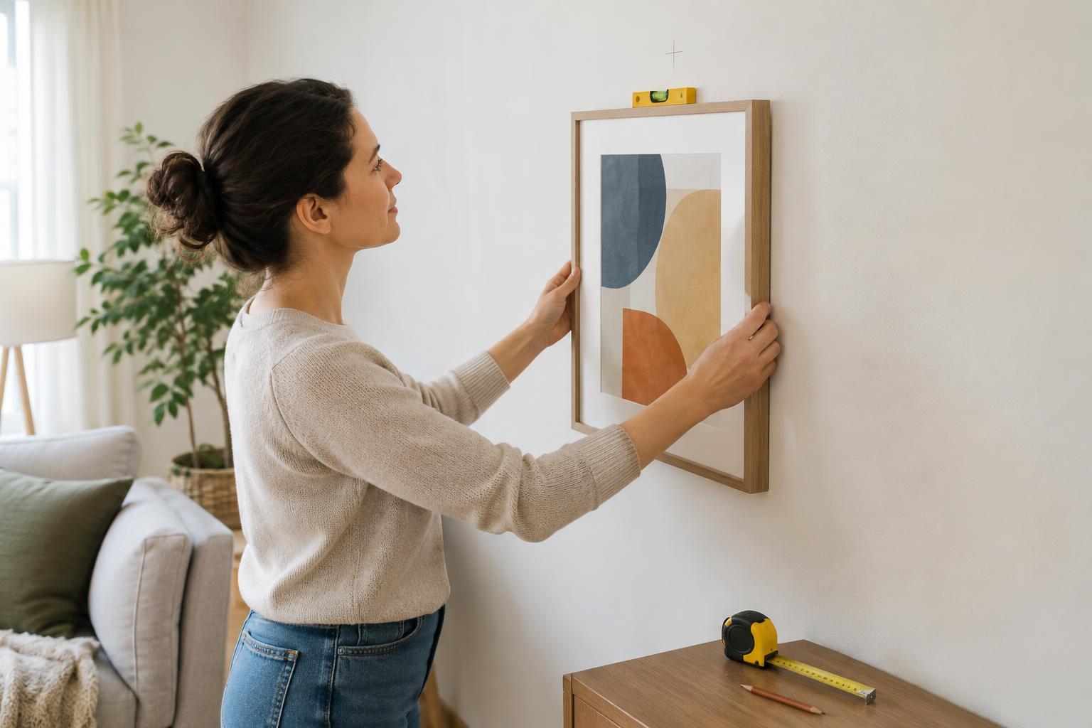 How to Hang a Picture Straight and at the Right Height
