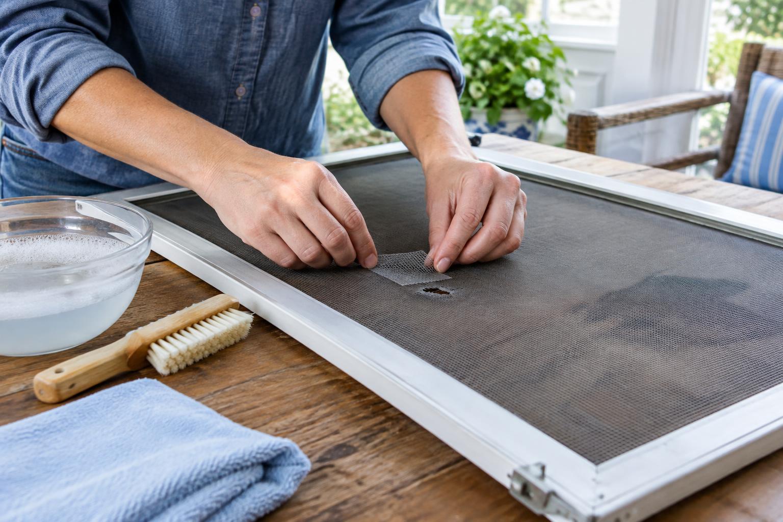 How to Clean Window Screens and Patch Small Tears